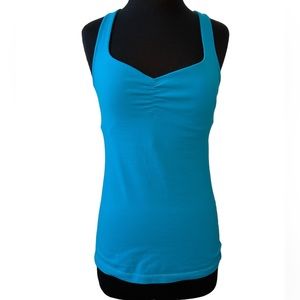 Lucy Lucypower Open Back Compression Yoga Tank Top Aqua Blue Size M